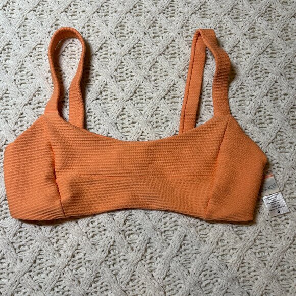 L*Space Jess Bikini Top – Orange Textured Swimwear – Women’s D - NWOT - Picture 2 of 6